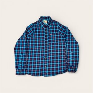 Hollister Blue and Red Checkered Men's Shirt